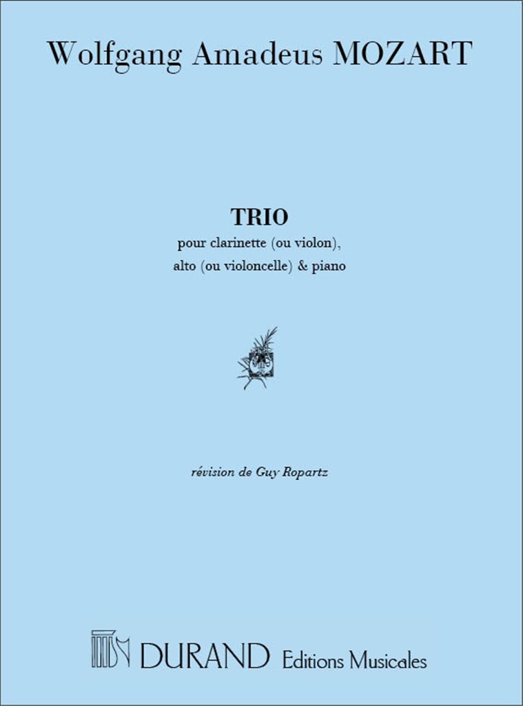 Trio Kv 498 - Piano Clarinette (Ou Violon) Et Alto